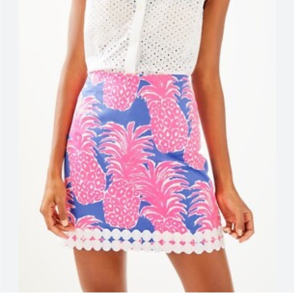 Lilly Pulitzer Pink and Blue Floral Skirt Size 14